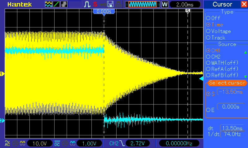 Improved key up waveform