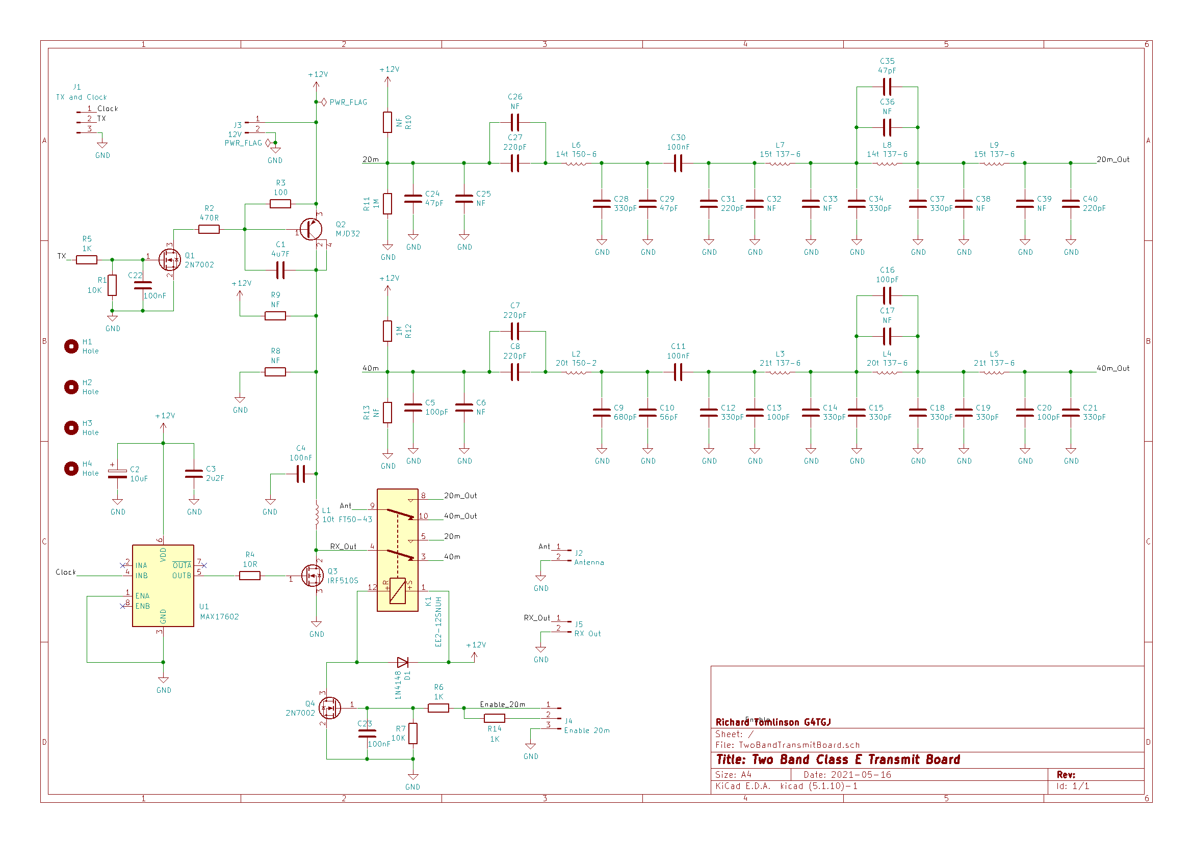 2 Band Transmit Board schematic